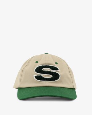Stussy Cotton Hat With Flocked Logo - Green