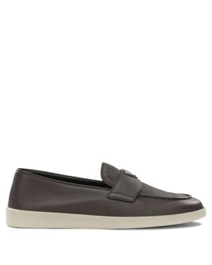 Prada Leather Loafers - Grey