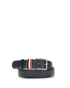 Thom Browne Hammered Leather Belt - Blue