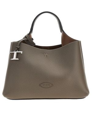 Tod's Grained Leather Micro Shopping Bag - Brown