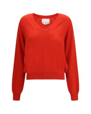 Sa Su Phi V Neck Cashmere Blend Jumper - Red