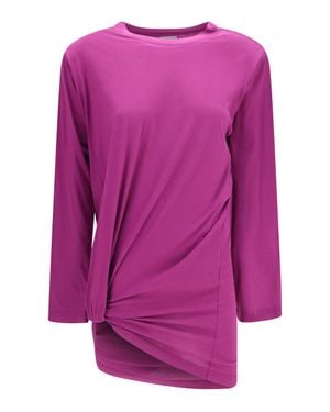 Balenciaga Asymmetric Long-Sleeve T-Shirt - Purple