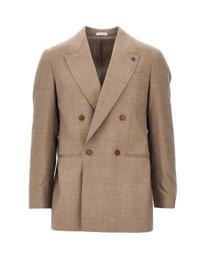 BRERAS Milano 'Arezzo' Wool Double-Breasted Jacket - Natural