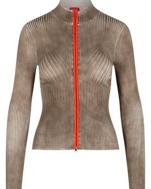 DIESEL 'Sarma' Ribbed Cardigan - Brown