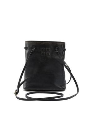 Miu Miu Nappa Leather Mini Shoulder Bag - Black