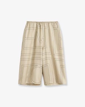 TOTEME Organic Silk Bermuda Shorts - Natural