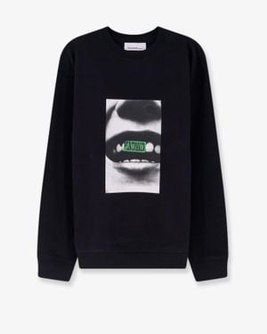 Oamc Peacemaker Loose Fit Crewneck Smile Print Sweatshirt - Blue