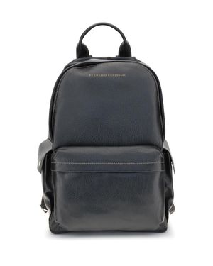 Brunello Cucinelli Leather Travel Backpack - Black