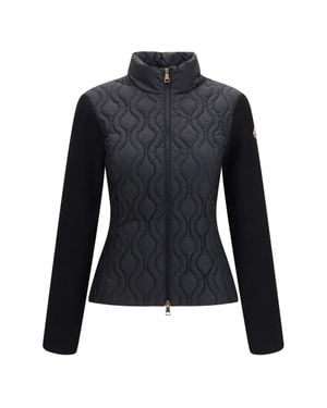 Moncler Cotton Padded Cardigan - Blue