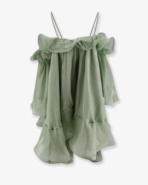 ACTUALEE Dress With Rouches - Green