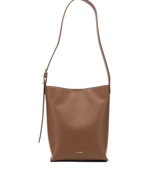 Jil Sander "Cannolo" Small Shoulder Bag - Brown