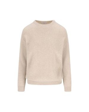Brunello Cucinelli Cashmere Crewneck Knitwear - Natural