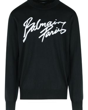 Balmain Merino Wool Jumper - Black