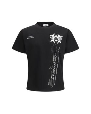 Gcds History Print Cotton T-Shirt - Black
