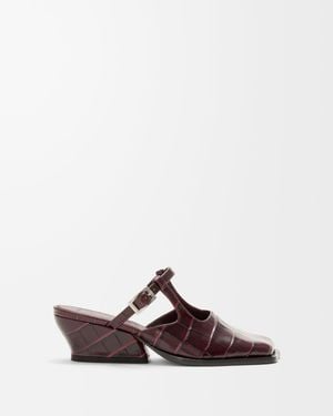 Loewe Onda Leather Sabot Bordeaux - White