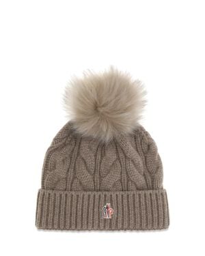 Moncler Pom-Pom Wool Cashmere Beanie Light - Brown