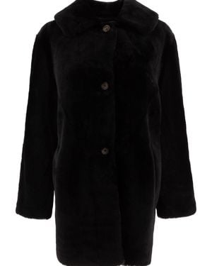 B&W B&W Reversible Shearling Coat - Black