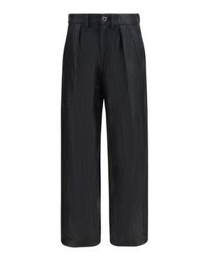 Kristina Ti Faux Leather Pants Vintage Effect - Black