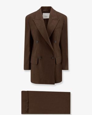 Hevò Suit Rocchetta Linen-Blend - Brown