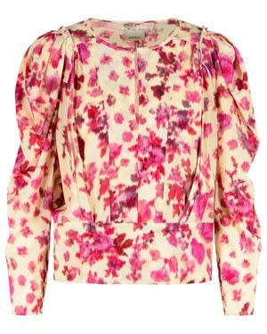 Isabel Marant 'Zarga' Stretch Silk Blouse - Pink