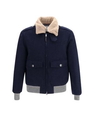 Brunello Cucinelli Cashmere Beaver Jacket - Blue