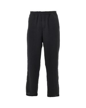 MARSĒM Canvas Trousers With Elasticated Waist - Black