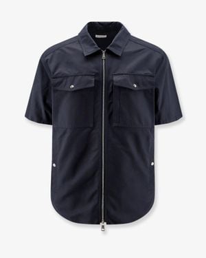 Moncler Cotton Blend Shirt With Zip - Blue