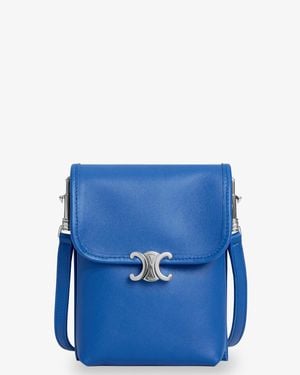Celine Soft Triomphe Leather Belt Bag - Blue