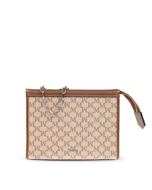 Max Mara Pouch With Monogram - Natural