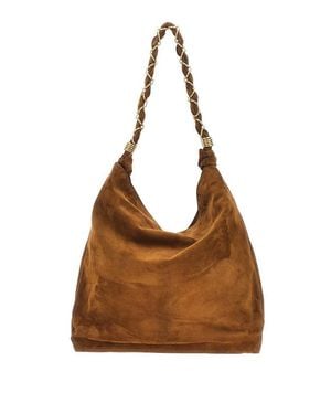 Saint Laurent 'Amalia' Suede Leather Bag - Brown