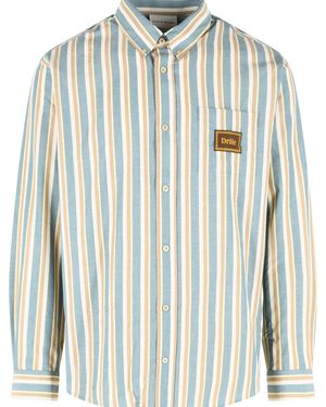 Drole de Monsieur 'Rayée' Cotton Shirt - Green