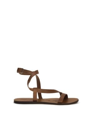Manebí Canyon Leather Sandals Tan Gladiator - White