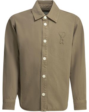 Ami Paris "Ami De Coeur" Overshirt Jacket - Green