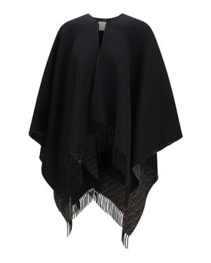 Fendi Ff Zucca Wool Cashmere Poncho Tabacco Moro - Black