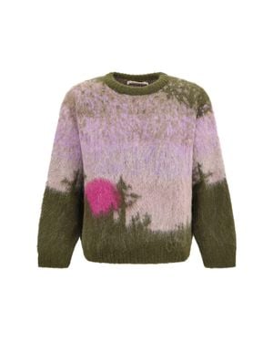 BAZISZT Huanuco Alpaca Wool-Blend Jumper Khaki - Pink