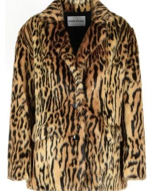 Stand Studio 'Emmie' Leopard Print Faux Fur Blazer - Multicolor