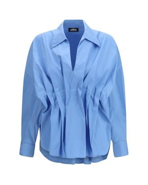 Ella Shirt With Front Ruching - Blue