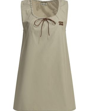 Miu Miu Short A-Line Dress - Natural