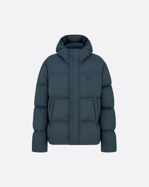 Dior "Cd Icon" Quilted Hooded Down Jacket - Blue