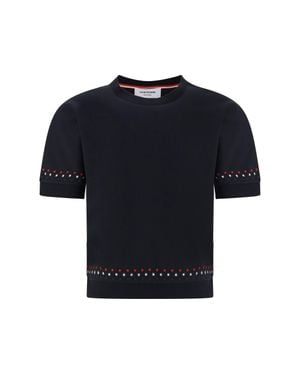 Thom Browne Snowflakes T-Shirt - Blue