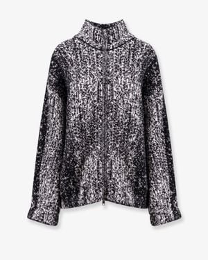 Nude Zip-Up Knitted Bomber Jacket - Black