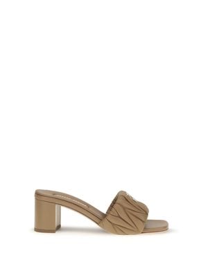 Miu Miu Logoed Sandals - Metallic