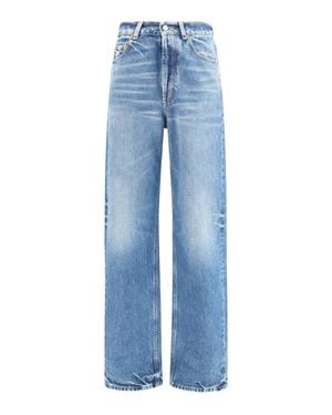 Saint Laurent High Waisted Wide Leg Jeans - Blue