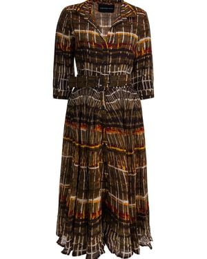 Samantha Sung Plaid Wool Dress - Brown