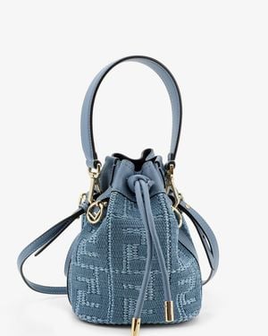 Fendi Mon Tresor Raffia Crossbody Bag - Blue