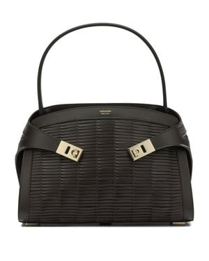 Ferragamo Medium "Hug Soft" Hand Bag - Black