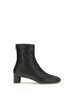 Bottega Veneta Cherry Intrecciato Ankle Boots - Black