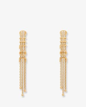 Chloé Mini Belt Brass Earrings - White