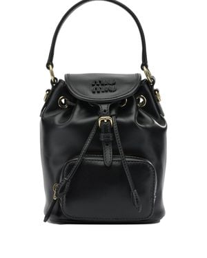 Miu Miu Mini Leather Backpack - Black