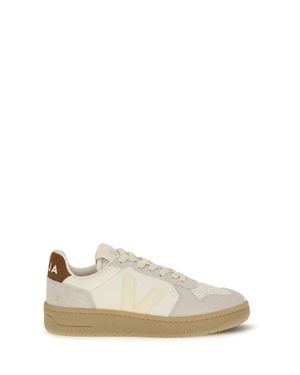 Veja V-82 Leather Sneakers Pure Calcaire Cognac - White